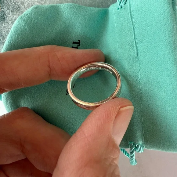 New Auth. Tiffany & Co. 1837 Concave Narrow Band Ring Sterling Silver size 5 - Picture 8 of 10